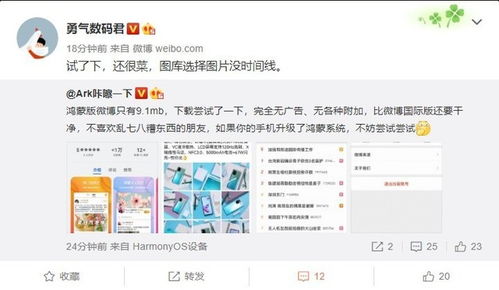 體驗鴻蒙版微博 僅9.1MB，純凈無廣告的社交新體驗